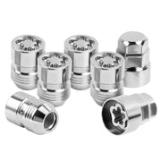SKCOAUTO front view of five wheel locks and two keys showing complete set and security