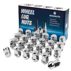 SKCOAUTO front packaging showing 24 lug nuts and benefits