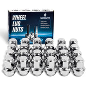 SKCOAUTO front packaging of 24 lug nuts showing chrome finish and fitment