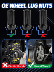 SKCOAUTO lug nuts arranged with included spline socket key, simplifies installation and removal