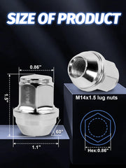 SKCOAUTO close-up of M14x1.5 threads showing precise machining benefits