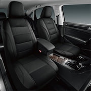 Skechers front seat cover installed showing fit and style benefit comfort