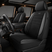 Skechers full view front seat cover showing fit and style for comfort