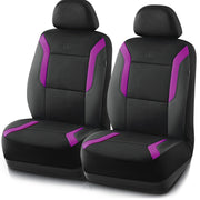 Skechers front seat cover purple showing full installed front view and comfort benefit