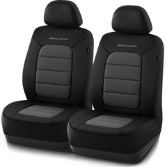 Skechers front seat cover shown installed, improving comfort and protecting upholstery