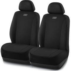 Skechers front view showing fitted black seat covers and refreshed cabin look