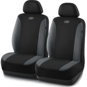 Skechers packaging with two front seat covers showing protection benefit