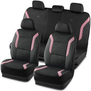 Skechers front seat full view showing pink cover and clean protection