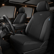 Skechers front seat installed showing full coverage and protection benefit