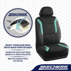 Skechers seat cover installed in SUV lifestyle scene demonstrating comfort and protection