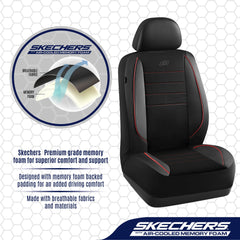 Skechers leather piping detail highlighting reinforced edges and durability