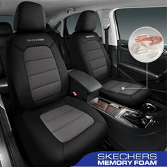 Close-up of Skechers memory foam layer contouring for pressure relief and support