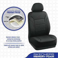 Skechers seat cover installed on a front seat showing immediate protection