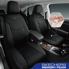 Skechers close-up of memory foam layer contouring for supportive seating