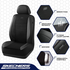 Skechers airbag seam detail demonstrating safe deployment compatibility