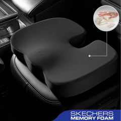 Skechers side profile highlights U‑shape cutout for tailbone relief