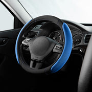 Skechers front view of steering wheel cover showing fit and color benefit grip