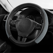 Skechers front view of steering wheel cover showing fit and aesthetic benefit