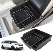 SKTU front view of white console tray showing neat compartment layout and quick access