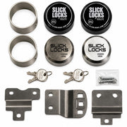 Slick Locks front puck lock installed offering visible exterior door protection