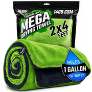 Slick Products towel front view showing large size and plush pile for faster drying