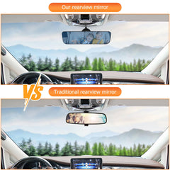 SLIIMU mirror mounted inside car illustrating reduced blind spots and improved safety
