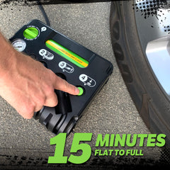 Slime digital inflator display lit showing pressure reading for accurate inflation benefit