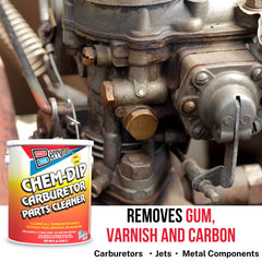 SMA ProQor carburetor parts soaking in basket to remove deposits