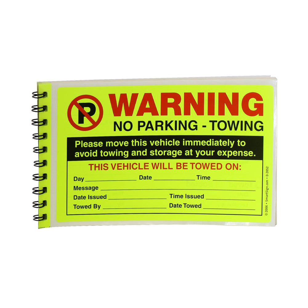 SmartSign front cover book showing 50 fluorescent tickets for fast visibility