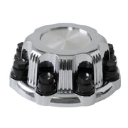 snobli chrome center cap front view showing mirror finish and clean look