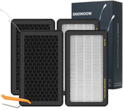 SNOWOOW front packaging showing four Tesla Model 3 Y filters and benefits