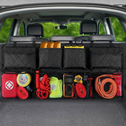 Snuopfy front view showing 8-pocket organizer and durable construction benefit