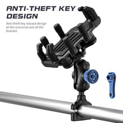 SOBMOTO close-up of anti-theft knob with key demonstrating secure locking