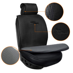 Sojoy installed on a car front seat protecting upholstery and keeping seat clean