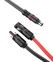 SolarEnz cable gauge detail highlighting 12AWG heavy wire for lower voltage loss