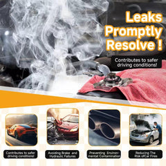 Solary in use under car hood pinpoints leaks faster with visible smoke