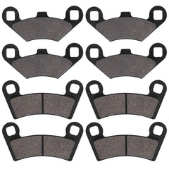 SOLLON full front and rear brake pad kit packaging showing contents and fitment