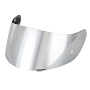 Soman visor front view showing full mirrored tint and UV protection benefit