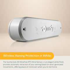 Somfy Eolis 3D close-up of accelerometer housing showing durable design benefit