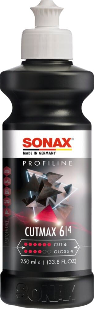 SONAX CutMax front view 250ml showing product benefit of strong cut