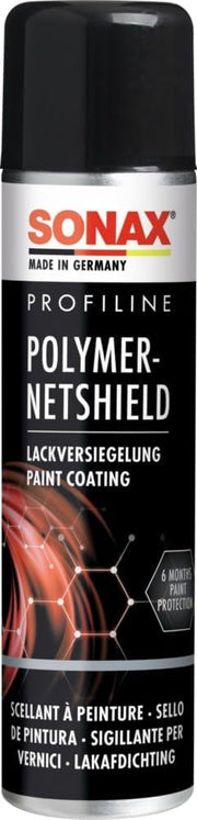 SONAX aerosol can front label showing product and benefits