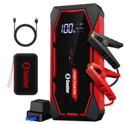 Soulor front view of jump starter showing compact design for easy storage