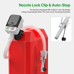 sowhat long hose displayed to show deep-can reach and easy transfer