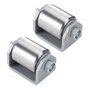 SPARKWHIZ front view showing both weld-on rollers and their durable steel finish