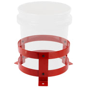 SPARKWHIZ front view showing holder securing a 5-gallon bucket for neat storage