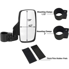 SPAUTO tempered glass detail highlighting larger reflective surface for better visibility