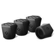 Spigen carbon black valve caps front pack showing four caps, practical protection