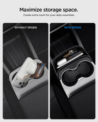Spigen carbon fiber rim detail matching Tesla interior aesthetic benefit