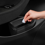 Spigen front view of door pocket trash can showing compact design and fit