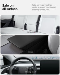 Spigen kit in use on a Tesla seat removing a small spill effectively